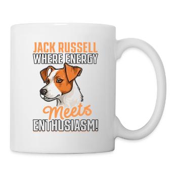 Jack Russell where energy meets enthusiasm - Tasse - Weiß - Rechts