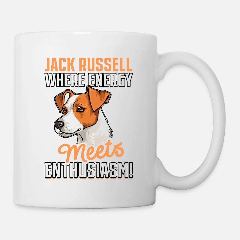 Jack Russell where energy meets enthusiasm - Tasse - Weiß