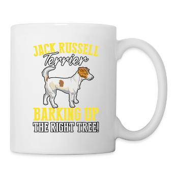 Jack Russell Terrier aboyant sur le bon arbre - Mug blanc - blanc - Droite