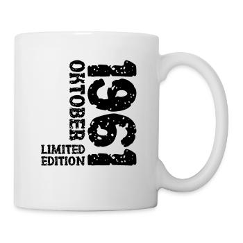 1961 Oktober Limited Edition 62. Geburtstag Deko - Tasse - Weiß - Rechts