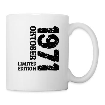 1971 Oktober Limited Edition 52. Geburtstag Deko - Tasse - Weiß - Rechts