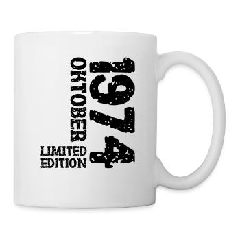 1974 Oktober Limited Edition 49. Geburtstag Deko - Tasse - Weiß - Rechts