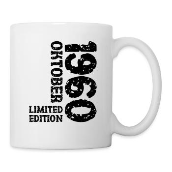 1960 Oktober Limited Edition 63. Geburtstag Deko - Tasse - Weiß - Rechts