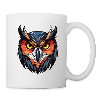Eule Portrait - Tasse - Weiß - Rechts