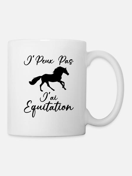 Je Peux Pas J'ai Équitation - Mug blanc - blanc