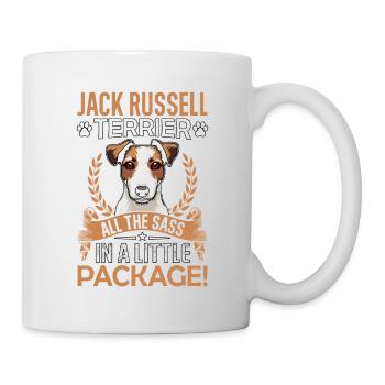 Jack Russell Terrier tout l’impertinence dans un peu - Mug blanc - blanc - Droite