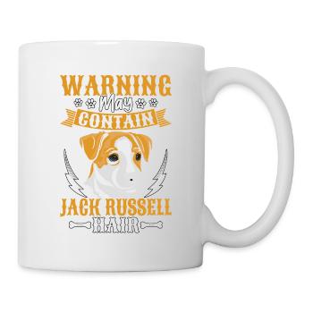 Attention : Peut contenir des cheveux de jack Russell - Mug blanc - blanc - Droite
