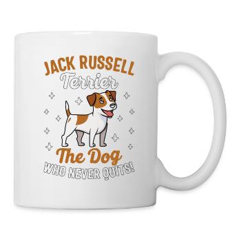 Jack Russell Terrier, le chien qui n’abandonne jamais - Mug blanc - blanc - Droite