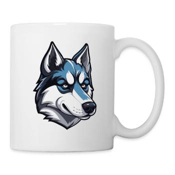 Tête de chien Husky - Mug blanc - blanc - Droite