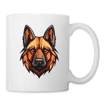 Tête de chien de berger allemand - Mug blanc - blanc - Droite