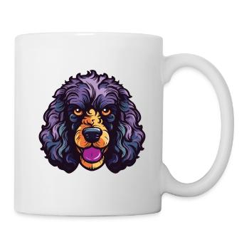 Tête de chien caniche - Mug blanc - blanc - Droite