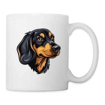 Dachshund Hund Kopf Dackel - Tasse - Weiß - Rechts