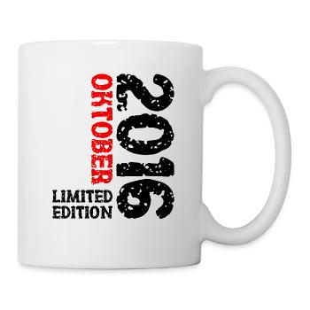 2016 Oktober Limited Edition 7. Geburtstag Deko - Tasse - Weiß - Rechts