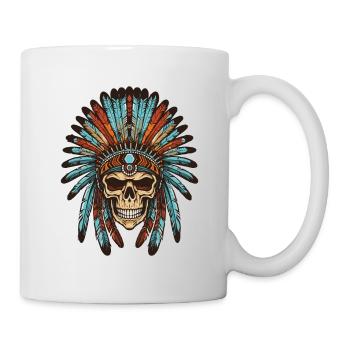 Apache Indianer Totenkopf - Tasse - Weiß - Rechts
