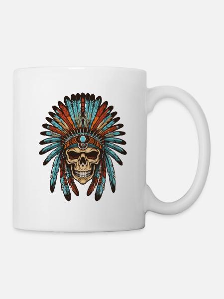 Crâne indien Apache - Mug blanc - blanc