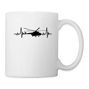 Heartbeat Helicopter Heartbeat Cadeau - Mug blanc - blanc - Droite