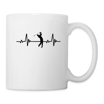 Golf Golfer Heartbeat Heartbeat Pulse - Mug - white - Right