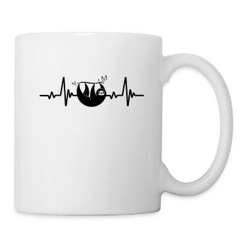 Heartbeat Sloth Herzschlag EKG Faultier - Tasse - Weiß - Rechts