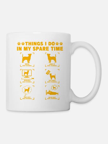 Ce que je fais pendant mon temps libre Jack Russell - Mug blanc - blanc