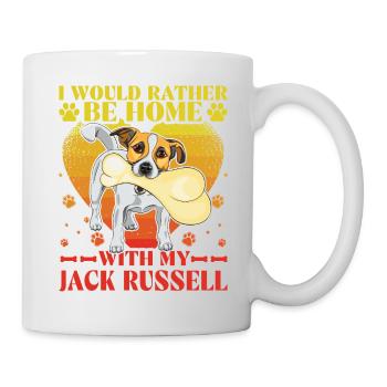 Je préfère être à la maison avec mon Jack Russell - Mug blanc - blanc - Droite