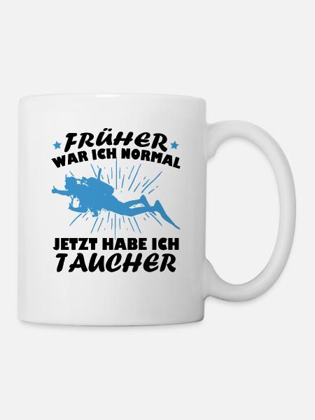 Früher war ich normal jetzt habe ich taucher - Tasse - Weiß