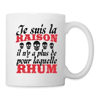Cadeau Humour Pirates Rhum - Mug blanc - blanc - Droite