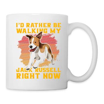 Je préfère promener mon Jack Russell en ce moment - Mug blanc - blanc - Droite