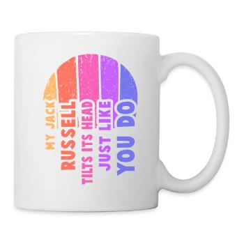 My Jack Russells tilts its head just like you do - Mug - white - Right