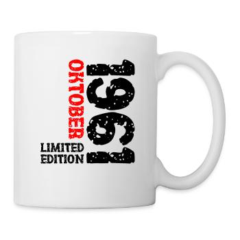 1961 Oktober Limited Edition 62. Geburtstag Deko - Tasse - Weiß - Rechts