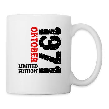 1971 Oktober Limited Edition 52. Geburtstag Deko - Tasse - Weiß - Rechts