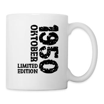 1950 Oktober Limited Edition 73. Geburtstag Deko - Tasse - Weiß - Rechts
