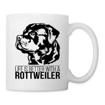 La vie de Rottweiler est meilleure Chiens Wilsigns - Mug blanc - blanc - Droite