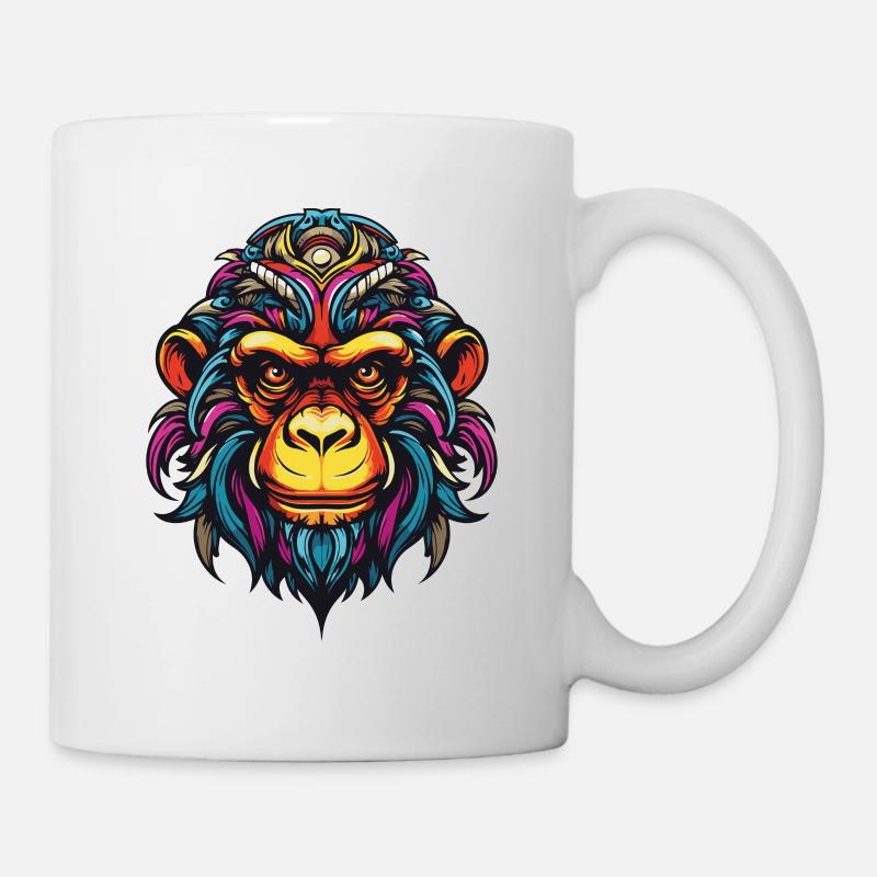 Tête de singe - Mug blanc - blanc