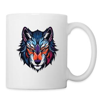 Wolf Kopf - Tasse - Weiß - Rechts