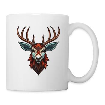 Hirsch Kopf - Tasse - Weiß - Rechts