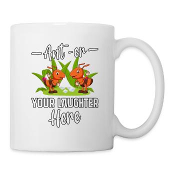 Ant-euh votre rire ici - Mug blanc - blanc - Droite