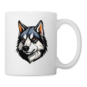 Tête de chien Husky - Mug blanc - blanc - Droite