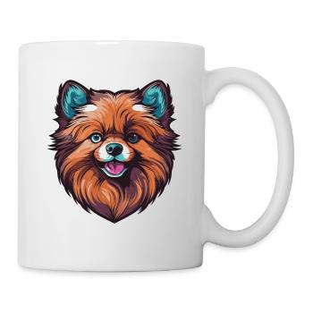 Tête de chien de Poméranie - Mug blanc - blanc - Droite