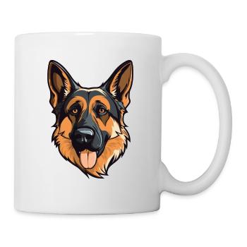 Tête de chien de berger allemand - Mug blanc - blanc - Droite
