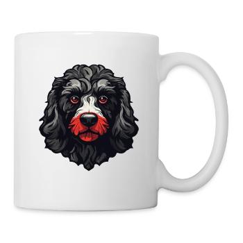Tête de chien caniche - Mug blanc - blanc - Droite