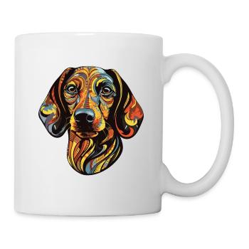 Dachshund Hund Kopf Dackel - Tasse - Weiß - Rechts
