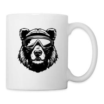 Bär Snowboard Ski Brille - Tasse - Weiß - Rechts