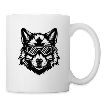 Ski Wolf Snowboarder - Tasse - Weiß - Rechts
