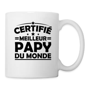 Certifié Meilleur Papy du Monde - Mug blanc - blanc - Droite