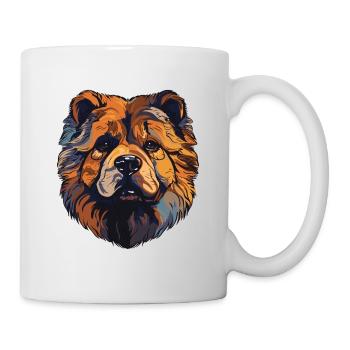 Tête de chien Chow Chow - Mug blanc - blanc - Droite