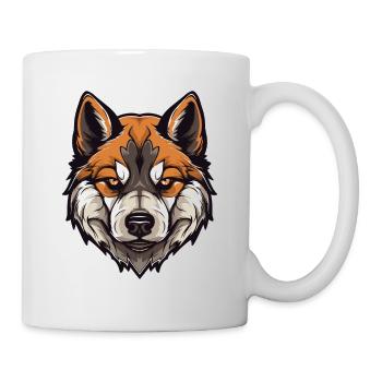Akita Hund Kopf - Tasse - Weiß - Rechts
