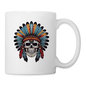 Apache Indianer Totenkopf - Tasse - Weiß - Rechts