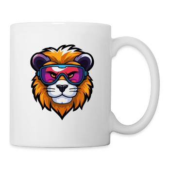 Löwe Ski Brille Comic - Tasse - Weiß - Rechts