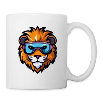 Ski Löwe Comic - Tasse - Weiß - Rechts