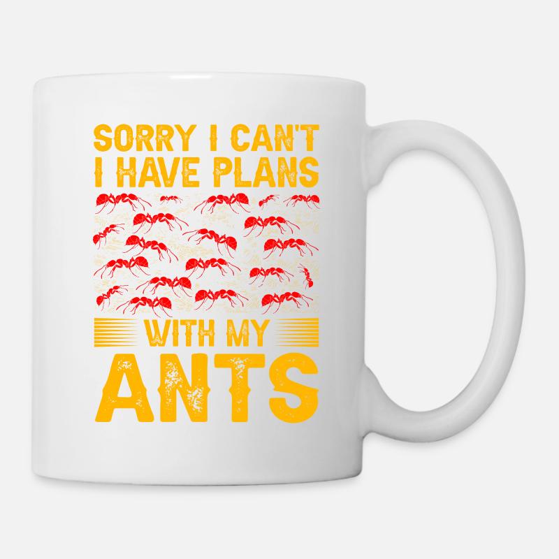 Désolé, je ne peux pas, j'ai des projets avec mes fourmis - Mug blanc - blanc